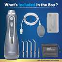 Waterpik Cordless Advanced 2.0 Water Flosser For Teeth, Gums, Braces, Dental Care With Travel Bag and 4 Tips, ADA Accepted, Rechargeable, Portable, and Waterproof, Gray WP-587, Packaging May Vary