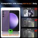 ATUMP for Samsung Galaxy S23 FE Case with [2Pcs] HD Screen Protector & Slide Camera Cover, Rotated Ring Kickstand [Military Grade Shockproof] Protective Case for Galaxy S23 FE 6.4", Light Blue