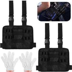 2pcs Tool Holster, Tool Belt Pouches with 1 Pair Gloves Leg Tool Pouch Oxford Cloth Multifunctional Tool Belt Bag Utility Tool Pocket Organizer for Electrician Carpenter Mechanics Craftsmen