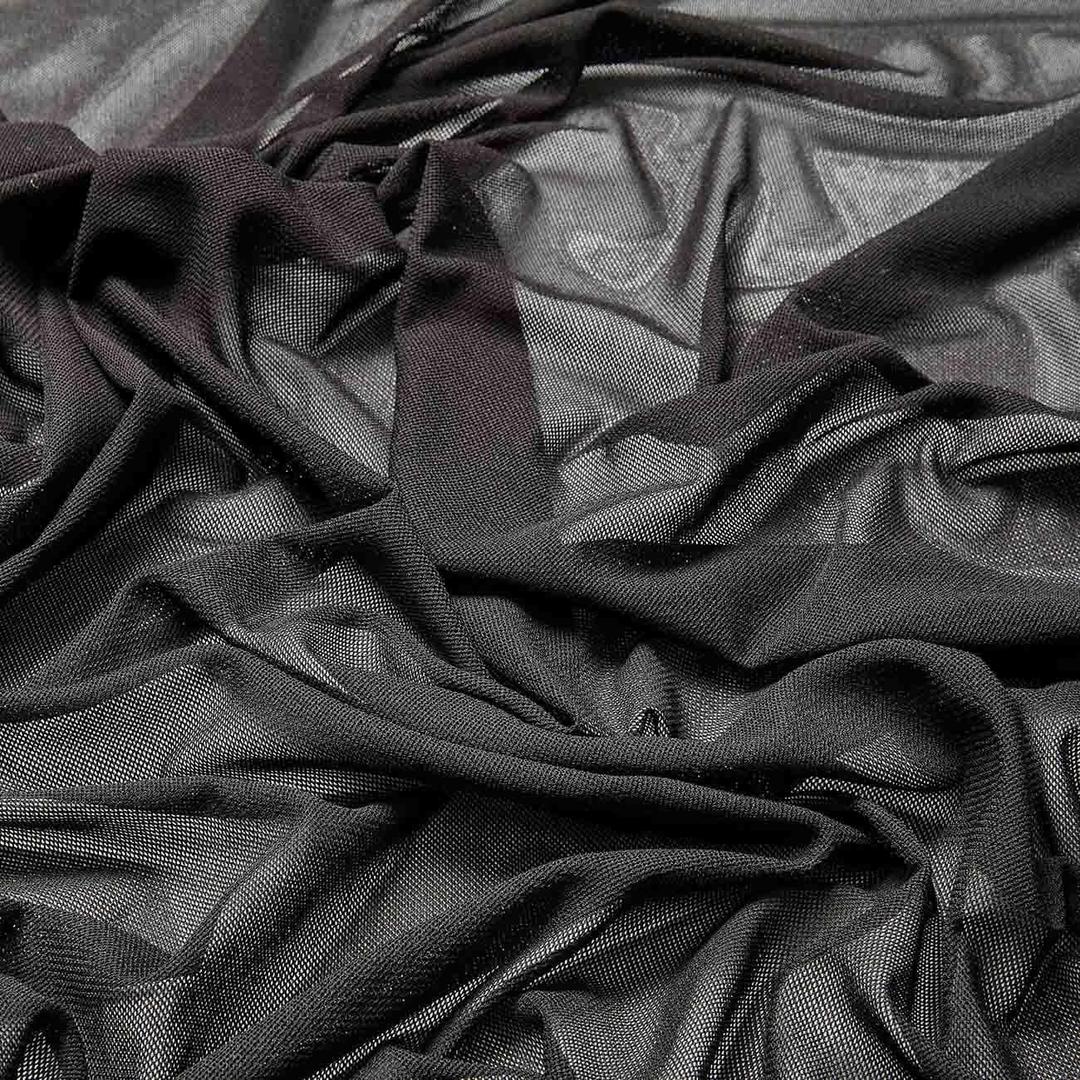 Zelouf Fabrics Black Nylon Mesh Fabric by The Yard  Stretchy, Soft Power Mesh See-Through Fabric for Costumes, Lining, DIY, Crafts, Dancewear - 1 Yard