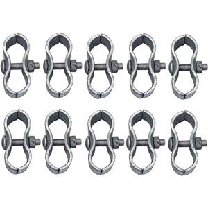 Plutreas Chain Link Fence Panel Clamps 1-5/8" Dog Kennel Panel Clamps for Round Pipe Panel Frame (Pack of 10)