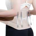 GOUNOD Adjustable Back Brace for Lower Back Pain for Women and Men, Removable Stays Back Support Brace for Herniated Disc, Scoliosis, and Sciatica Pain Relief - Ergonomic Design(Beige/M)