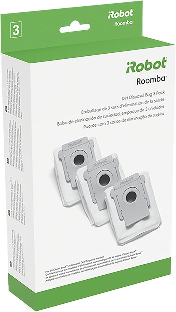 iRobot Authentic Replacement Parts - 3 Count (Pack of 1) Dirt Disposal Bags Compatible with Roomba Clean Base Models i1+, i3+, i4+, i5+, i7+, i8+, Combo j8+, j9+