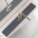 Faucet Mat for Kitchen Sink, Water Absorbent Kitchen Faucet Mat, Durable Sink Splash Guard with Raised Feet, Diatomite Fast Drying Kitchen Sink Faucet Mat, Bathroom Stone Drying Tray for Counter (23.7" x 4", Dark Gray Style 1)