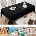 Veblandy Rectangle Tablecloth Waterproof 60x104 inch Linen Textured Table Cloth Stain and Wrinkle Resistant Washable, Decorative Fabric Table Cover for Dining, Party and Camping, Black