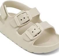 ChayChax Toddler Boys Girls Double Buckle Sandals Children's Adjustable Back Strap Water Sandal White Size 6