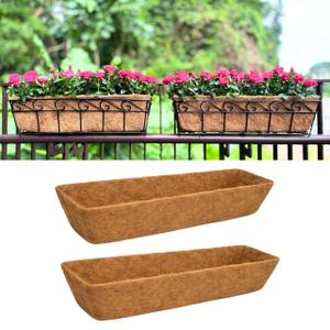 LaLaGreen 16" (2 Pack, Rectangular) Trough Coco Liners for Planter – Medium Coconut Coir Replacement for Window Box, Wall Mount Flower Pot, Outdoor Use– Also Available in 24/30’’ and Different Shapes
