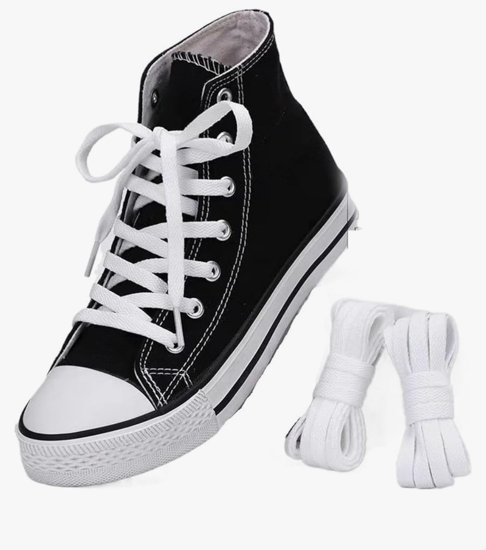 Generic Colorful Flat Shoelaces For Sneakers High-top Canvas Basketball White Shoe Laces Accessories