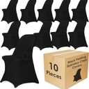 Craft And Party 10 Pack Black Spandex Folding Chair Covers, Stretch Polyester Slipcovers for Wedding, Party & Dining Chairs Flat Front Design, Universal Fit