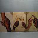 Black Couple Love Wall Art Black People Canvas Wall Decor African American Couple Art Pictures Afro Man Woman Poster Holding Hands Prints Painting for Bedroom Living Room 16x24 Inch Ready to Hang 3Pcs