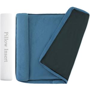 Dog Bed Replacement Cover with Built-in Orthopedic Pillow, Waterproof with Zipper, 44x32x4 Inches, Cover Only with Pillow Insert  Blue, Extra Large