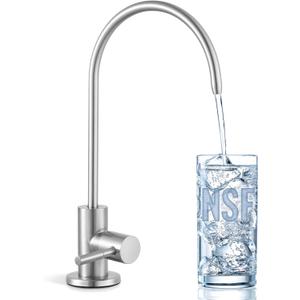 KES Drinking Water Faucet, Water Filter Reverse Osmosis Faucet for Kitchen Sink RO Faucets for Reverse Osmosis Systems 18/8 Stainless Steel Brushed Finish, Z504CLFF18-BS