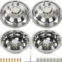 17" Stainless Steel Wheel Simulators, 8 Lug 5 Vent Holes Hubcaps,Bolt-on 17 Wheel Cover Compatible with Compatible with 2011-2025 Chevy SILVERAD0 3500 HD DRW,2011-2025 GMC Sierra 3500 HD DRW, 17" For SILVERAD0 GMC 3500 2011-2025