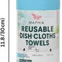 Premium Reusable Dish Cloths Towels Super Absorbent-Sustainable Cleaning Microfiber Rolls Wipes Large for Kitchen-Optimized-Home- Cars- Glasses -bathrooms- Electronics (Blue) 50 Pack