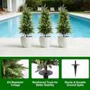 3FT Artificial Cedar Topiary Trees Set of 2, Real Touch & Dual-Tone Faux Cypress with Ground Spike, UV Resistant Realistic Fake Evergreen Shrubs for Indoor Outdoor Garden, Porch, Office Decor