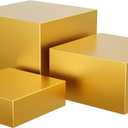 Metal Display Stands for Buffet Table - Black & White Cake Risers, Cupcake Stand for Wedding, Party, Catering Supplies, Elegant Food Risers for Displaywith 3Pcs Hollow Bottoms 6''x7''x8'', Sturdy & Modern (Gold, (6,7,8)''-1 set)