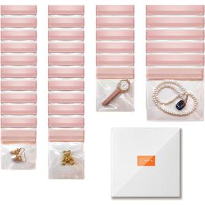 30 PCS Anti Tarnish Jewelry Bags for Travel and Storage, Small Clear EVA Pouches Organizer for Gold Silver Ring Earing Chain Bracelet, Jelly-Like Softness, No Yellowing, No Odors(Assorted Sizes)