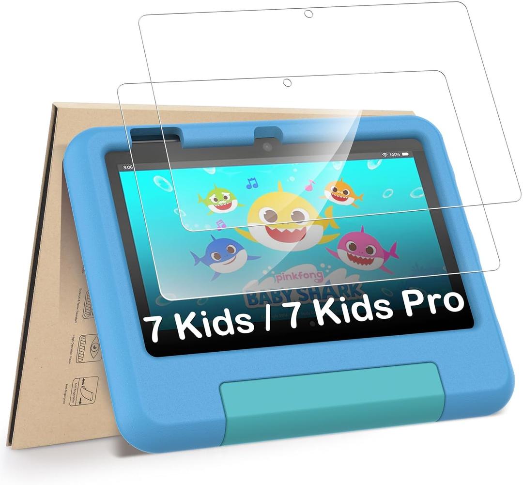Hianjoo 2-Pack Screen Protectors Compatible with 7 Kids/ 7 Kids Pro Tablet 7" (2022 Release), Tempered Glass [HD Clarity] [9 Hardness] [Easy Installation]