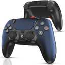 Replacement for Controller,Work for PS5,PS4,PC,Wireless Remote with Dual Vibration, Turbo, 6-Axis Motion,Back Paddles, Speaker,1200mAh Battery, Headphone Jack, Gamepad,(Midnight Blue)