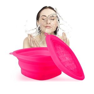 SaporeArt Ice Face Bowl, Upgraded Wider & Deeper Collapsible Silicone Facial Ice Bath Bowl with BuiltIn Ice Mold, Soothes Puffiness & Redness, Ideal for Home and Travel