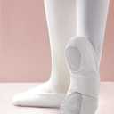 Canvas Ballet Shoes for Girls, Dance Practice Slippers Split Soft Leather Flat Shoes(Toddler/Little Kid/Big Kid) (White)