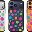 Clear TPU Phone Case Cover for iPhone 17 Pro with Design, Drop Protection, Cute Case for Girl Women, Colorful Polka Dots