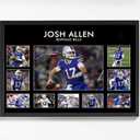 Black Framed Rugby Star Josh Allen Signed Poster For Fans Kids Birthday Christmas Gifts-Sports Football Picture Canvas Art Prints For Boys Teens Room Bedroom Wall Decor