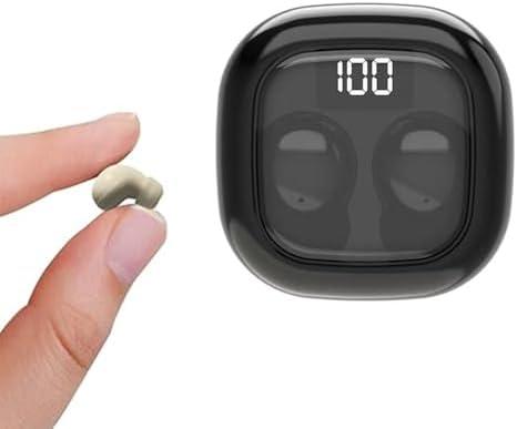 Omukouke Sleep Earbuds for Side Sleepers,Low Profile Micro Tiny Discreet Hidden Earbuds for Work,Hidden Headset for Small Ears,with Mic for Phone,25 Hours Playback, Clear Call (Black)