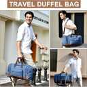Litvyak Duffle Bag for Travel, 50L Canvas Travel Duffel Bags Overnight Weekend Gym Carry On Luggage Bag for Men & Women(Blue)