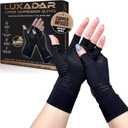 UPDATED Fingerless Compression Gloves, Post-Surgery, Copper Hand Arthritis Gloves for Pain Reliever, Carpal Tunn (Medium)