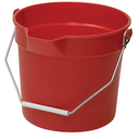 Winco Heavy-Duty Plastic Bucket/Utility Pail with Pour Spout, 10 Quarts, Red