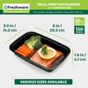 Freshware Meal Prep Containers [150 Pack] 1 Compartment Food Storage Containers with Lids, Bento Box, BPA Free, Stackable, Microwave/Dishwasher/Freezer Safe (28 oz)