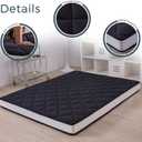 MAXYOYO 6" Extra Thick Futon Floor Mattress, Full Size Diamond Pattern Tatami Pad for Adults, Japanese Roll Up Guest Mat, Black