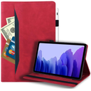 Case for Samsung Galaxy Tab A7 Lite 8.7 Inch 2021, PU Leather Stand Folio Cover with Pen Holder, Shockproof Protective Smart Cover Case for SM-T220/SM-T225, Red