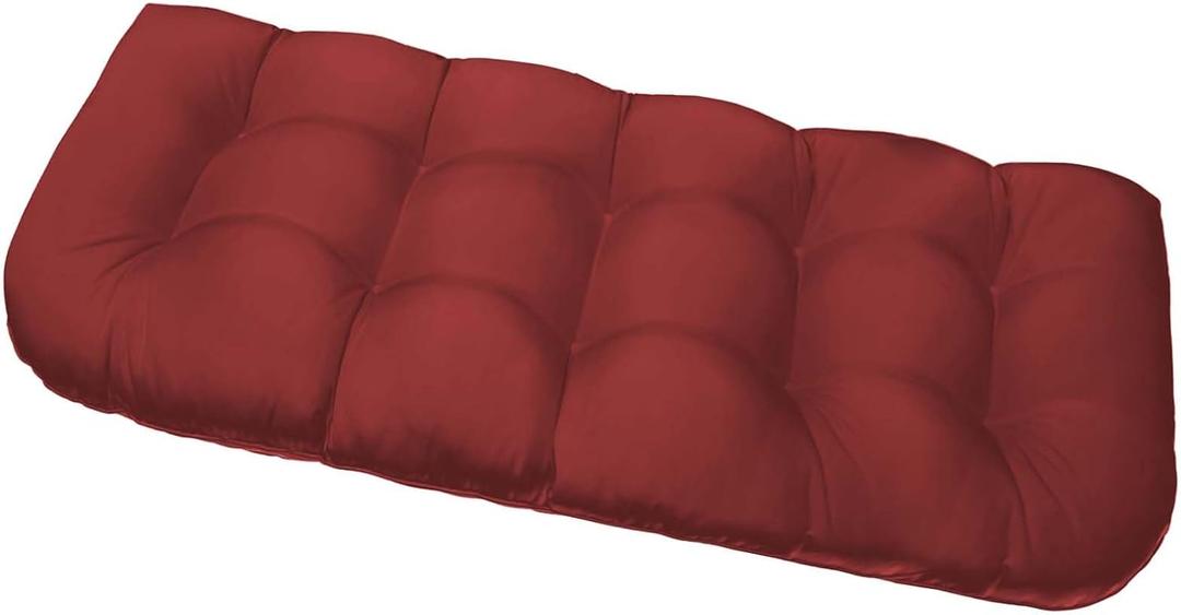 Outdoor Bench Cushions, Waterproof Patio Loveseat Cushions for Outdoor Furniture, Thick Love Seat Bench Cushions, 48" x 19" x 5", Red