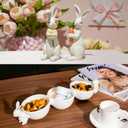 Newman House Studio Easter Decorations Bunny Decor Spring Figurines Decorative Bunny Ceramic Candy Dish Bowl Home Decor Candy Dish/Nut Dish
