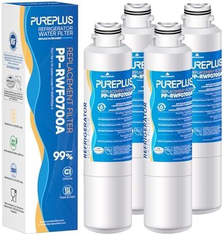 PUREPLUS DA29-00020B Replacement for Samsung DA29-00020A/B, DA29-00020B-1, RF28HMEDBSR, RF263BEAESR, RFG297HDRS, HAF-CIN/EXP, RF4287HARS, RF28HFEDBSR, 469101, RWF0700A Refrigerator Water Filter, 4PACK