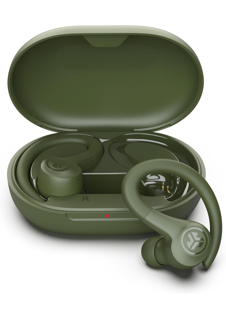 JLab Go Sport+ Wireless Workout Earbuds Featuring C3 Clear Calling, Secure Earhook Sport Design, 35+ Hour Bluetooth Playtime, and 3 EQ Sound Settings (Green)