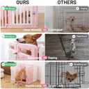 Dog Playpen Clear Fence Pet Puppy Cat Small Play Pen Indoor Foldable Kennel Whelping Box for Dogs with Gate (Pink + White, 10 Panels+1 Door)