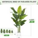 Artificial Bird of Paradise Plant 6.5Ft Tall Fake Tropical Palm Tree Large Fake Plants with 15 Silk Banana Leaves Faux Plant Indoor Decor Trees White Pot for Home Bedroom Living Room Office