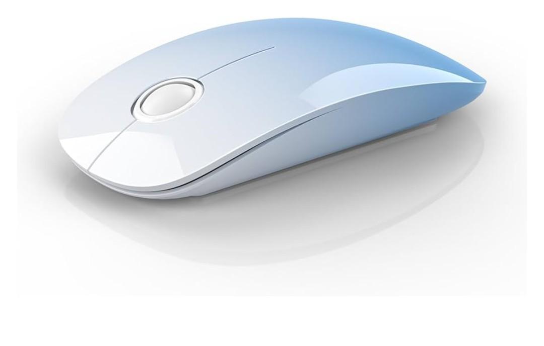 RAPIQUE Bluetooth Wireless Mouse - (BT5.1+USB) Dual Connectivity, Quiet Click, Low Power, and 1600 DPI, Portable Cordless Mouse for Laptop, MacBook Pro/Air, iPad (Gradient Sky Blue)