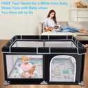 Pusega Baby Playpen With Mat, 79x71 Inches Extra Large Baby Playpen For Babies