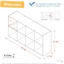 NELYE 8 Cube Organizer Bookcase - Fabric Storage Bins Container, Open Shelf Simple Compartments Bookshelf, Oak