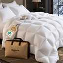 Bedsure PureWoven Feather Down Comforter Oversized King, All Season Duvet
Downpass Certified, Hotel Luxury Duvet Insert, 8 Corner Tabs & Storage Bag, Soft Cotton Blend, 120x96 Inches, Medium Weight