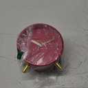 Analog Alarm Clock, 4 inch Super Silent Non Ticking Small Clock with Night Light, Battery Operated, Simple Design, easy setting for Office, Bedroom, Bedside, Desk, teens, elders, kids, adult, Red