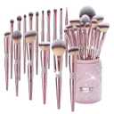 Bueart Design 16Pcs Makeup Brushes Set with Elegant Design Holder Case,Premium Ultra Soft Professional Make up Brushes for Foundation,Blush,Powder,Highlighter,Contour,Eyeshadow (Rose Gold)