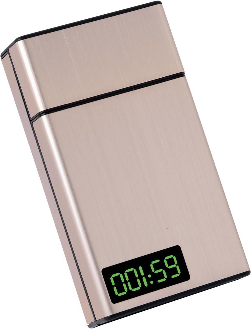 Habit Control case with a Timer Tock Portable timed Dispenser time Lock case 85mm /3.3in King Size 20 CapacityGolden