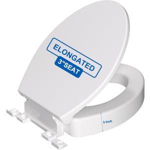 Hibbent Elongated Padded Toilet Seat, Premium Raised Toilet Seat
