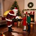 JONRRYIN Santa Claus Costume for Men, 15Pcs Deluxe Santa Claus Outfit Adults Men Set Professional Christmas Clause Suit Adult (XXXL)