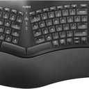 Nulea Wireless Ergonomic Keyboard, Split Keyboard with Cushioned Wrist Rest, Bluetooth and USB Connectivity, USB-C Rechargeable, Compatible with Windows Mac(Black)